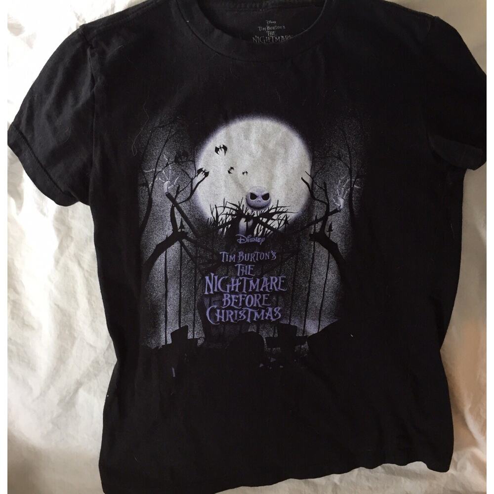 Tim Burton’s the Night Before Christmas T Shirt Size S Blk Front And Back Print